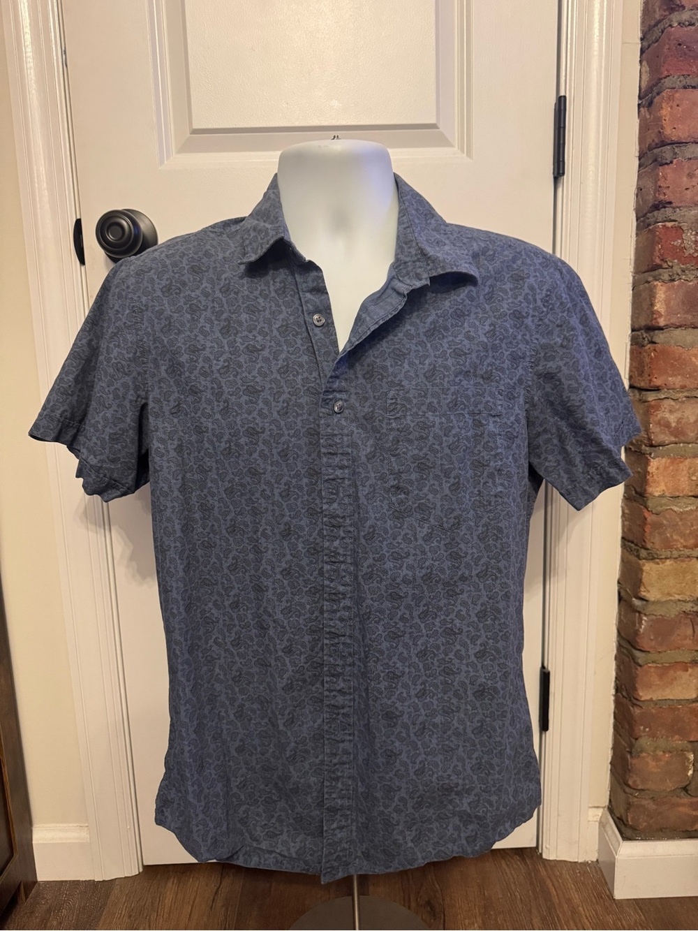 Apt. 9 Blue Floral Short-Sleeve Button-Down Shirt